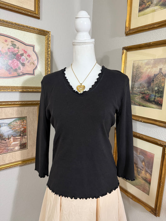 Black Frill Long Sleeve