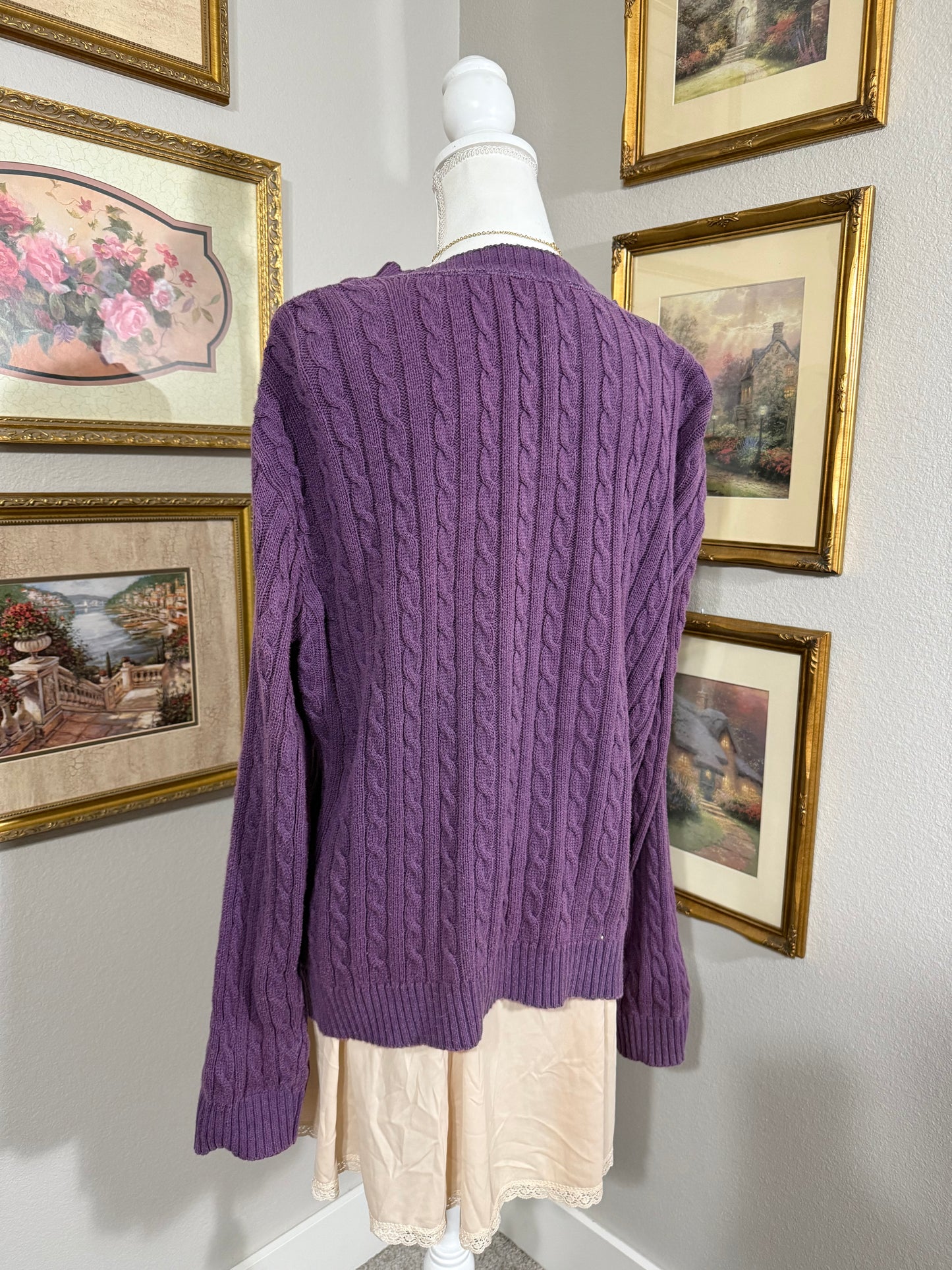 Purple Vintage Chunky Knit Sweater