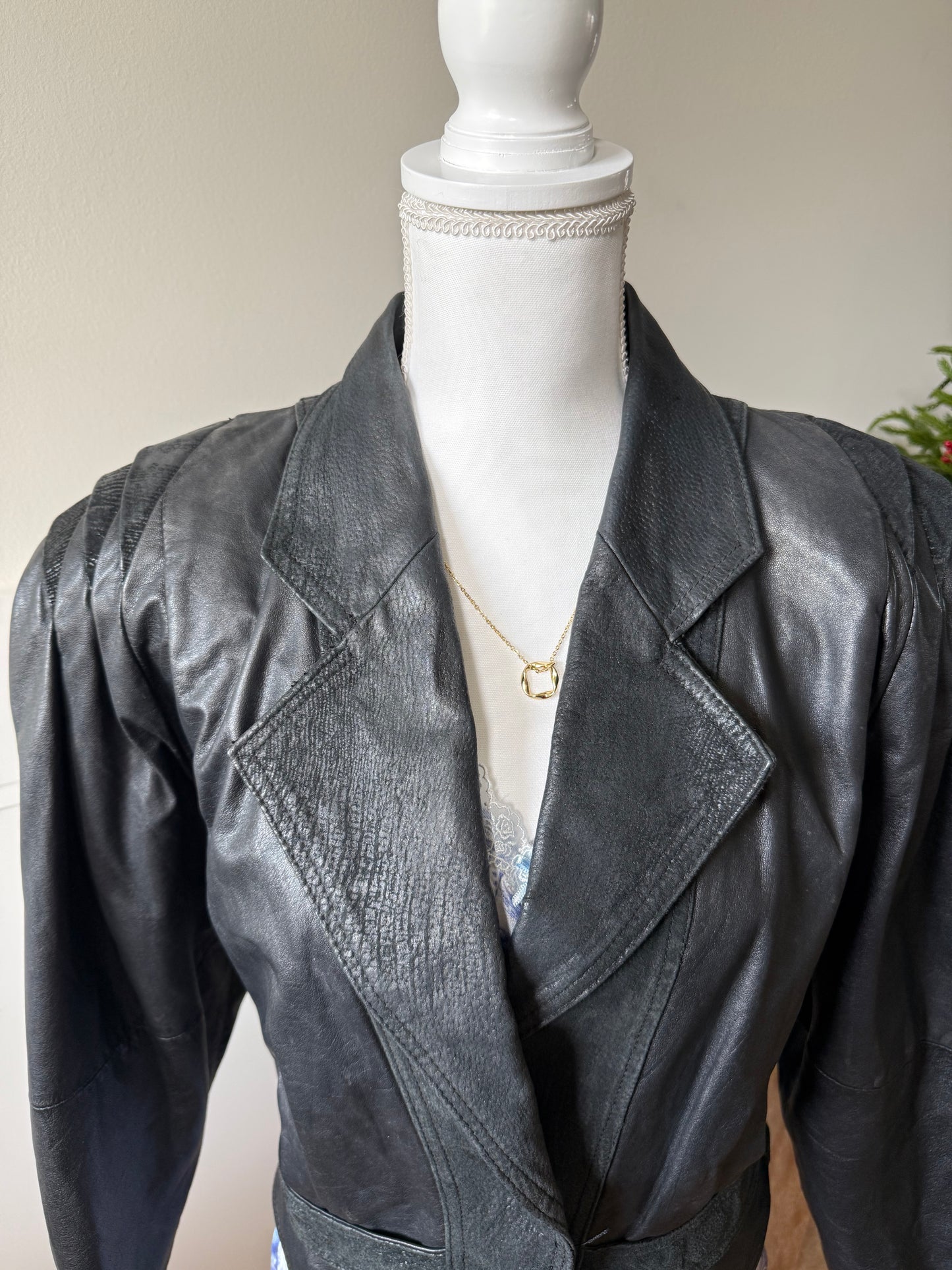 G-III Cropped Leather Jacket