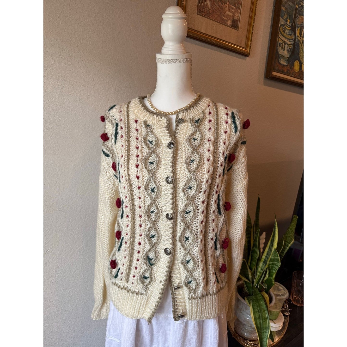 Vintage Roses Knit Sweater