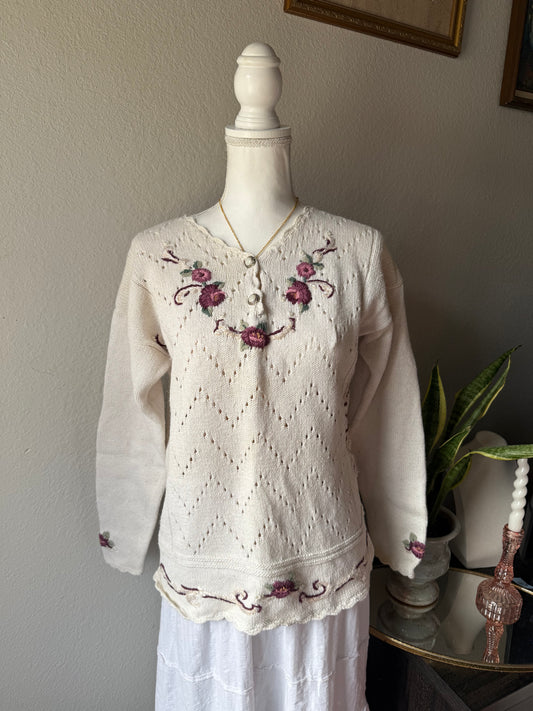 Floral Knit Sweater