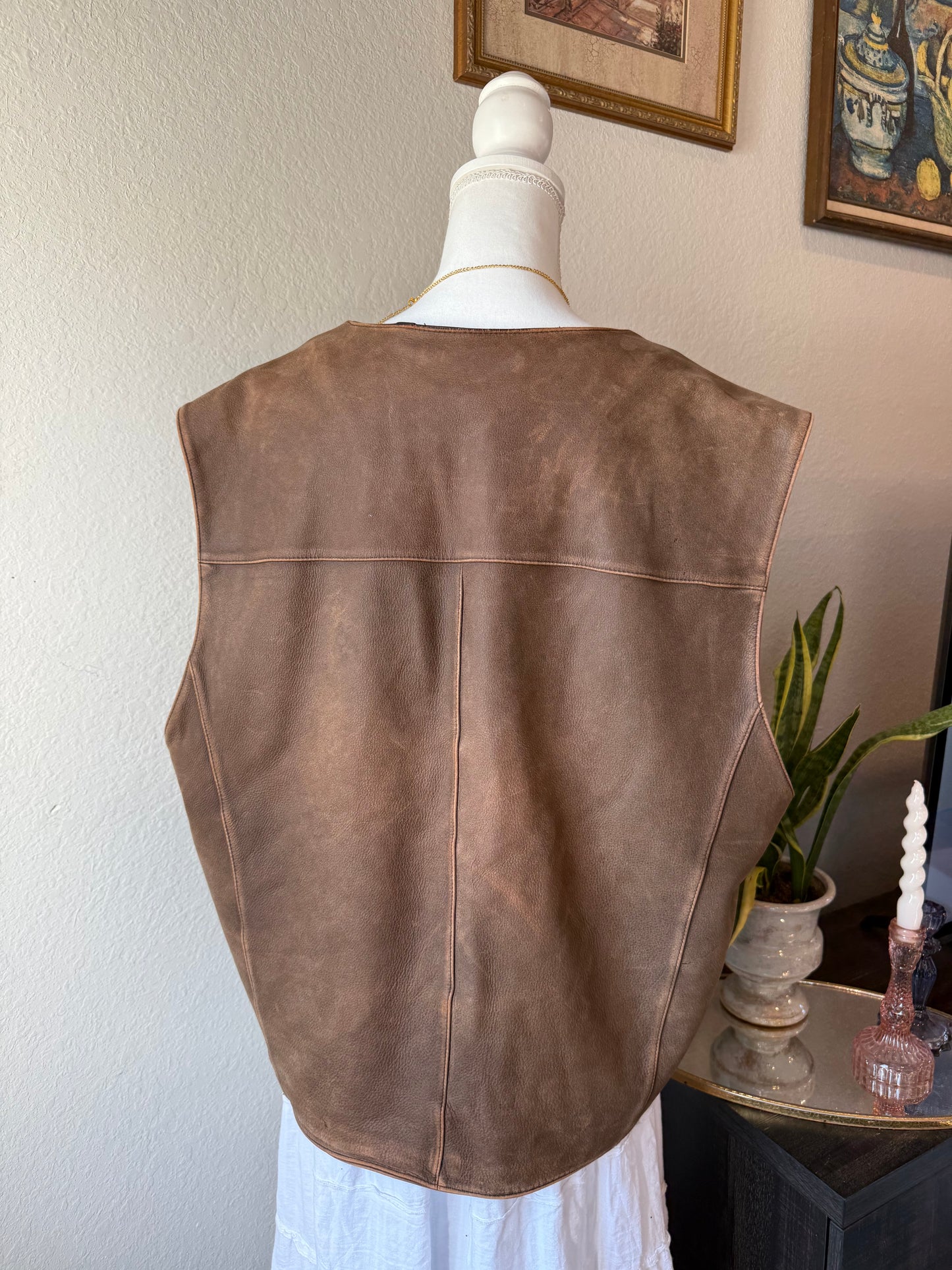Brown Leather Vest