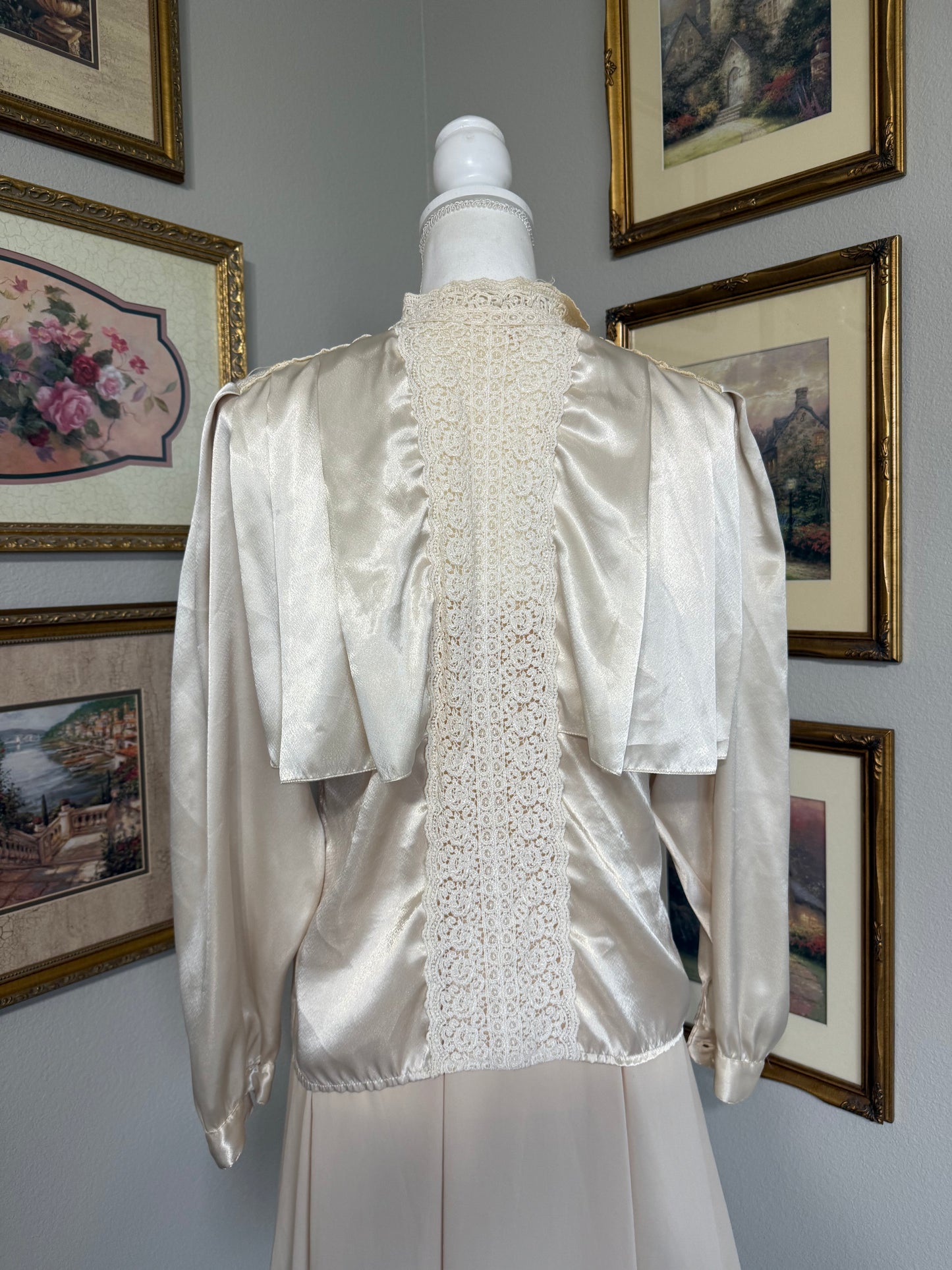 White Silk Lace Top
