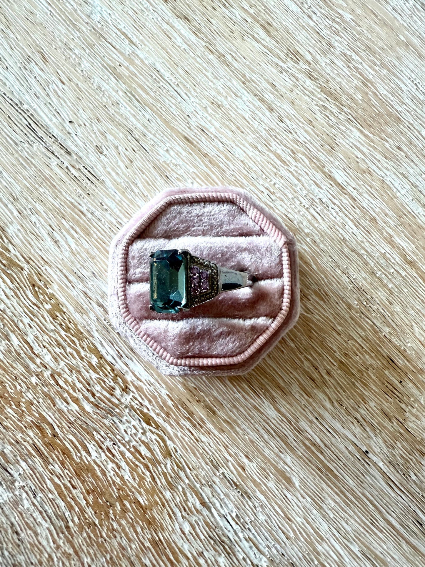 Steel Aquamarine Ring (9.75)