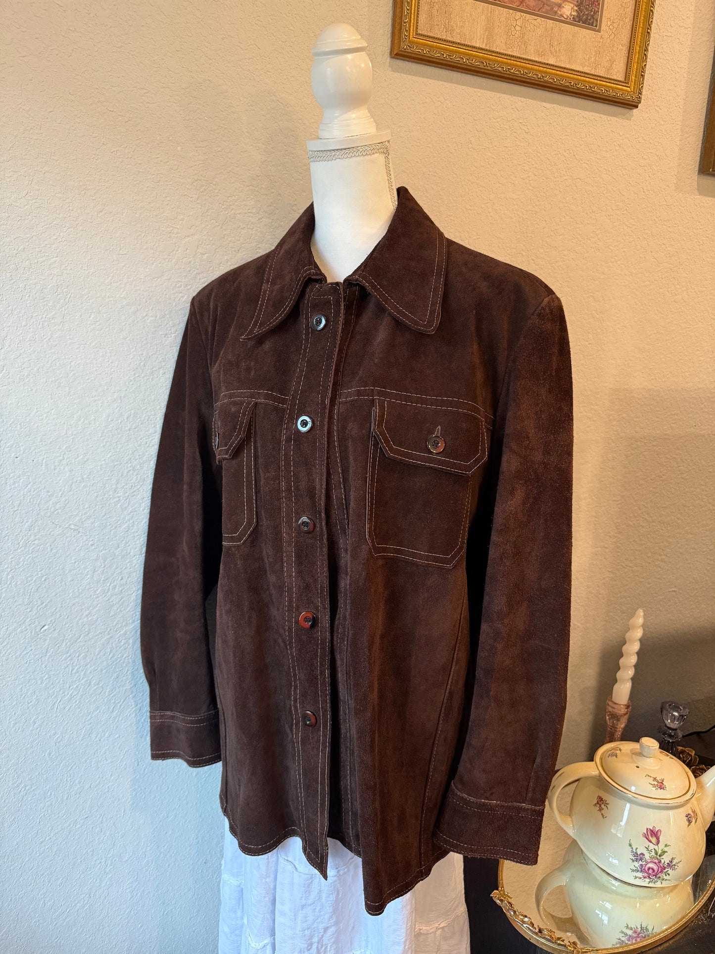 Brown Genuine Suede Jacket