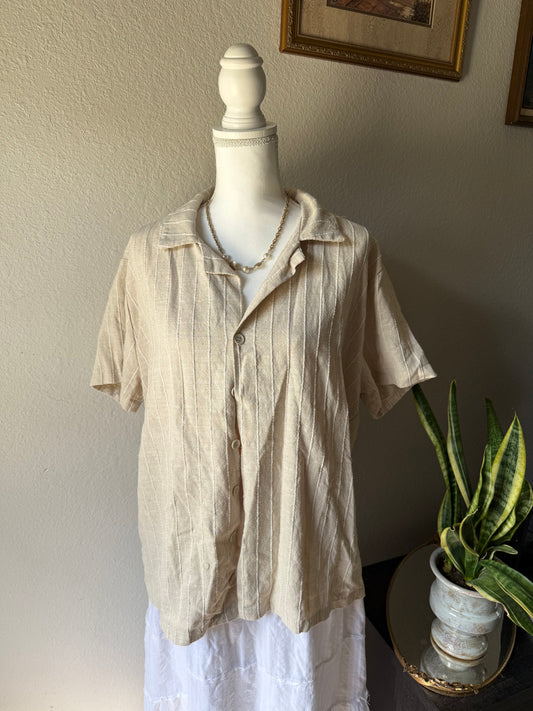 XL - Tan Button Up