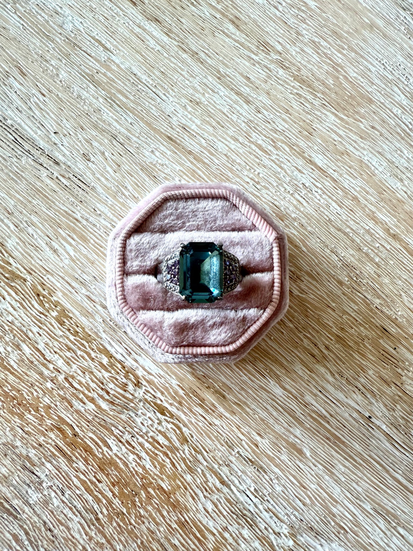 Steel Aquamarine Ring (9.75)
