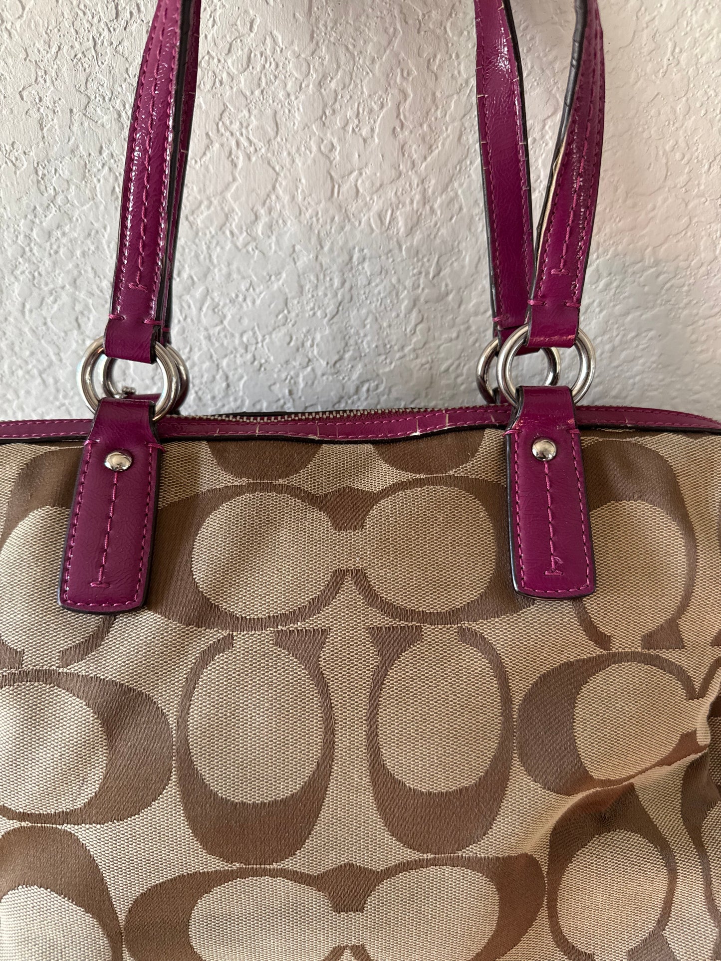 Coach Pink Signature Satchel