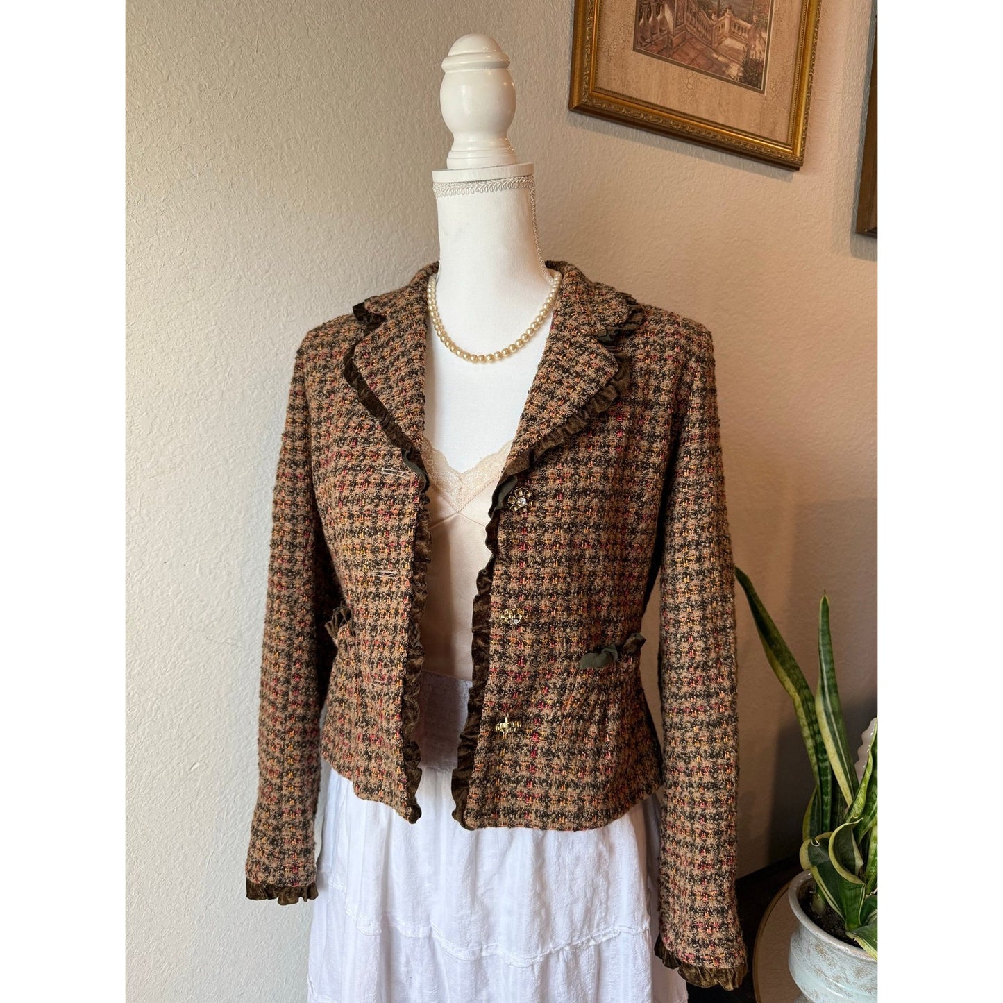 Vintage Ruffle Blazer