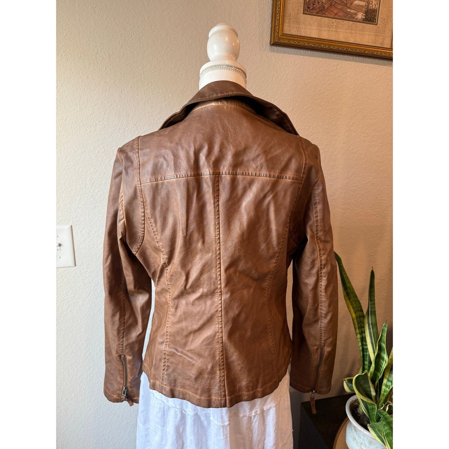 Brown Faux Leather Jacket