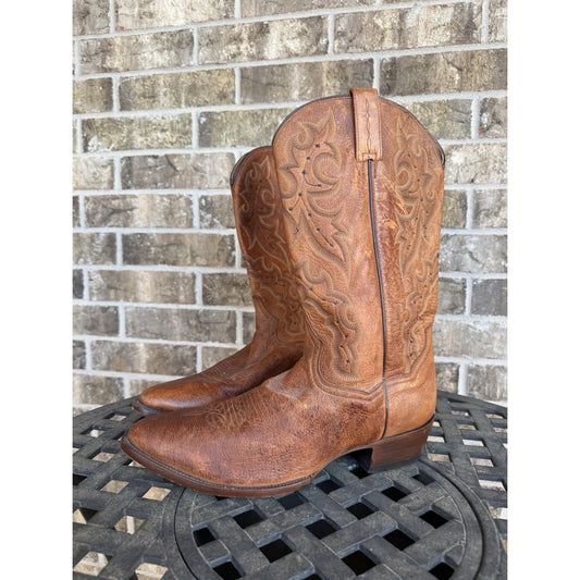 Dan Post Cognac Senator DPP5210 Size 11D Brown Vintage Cowboy Western Boots