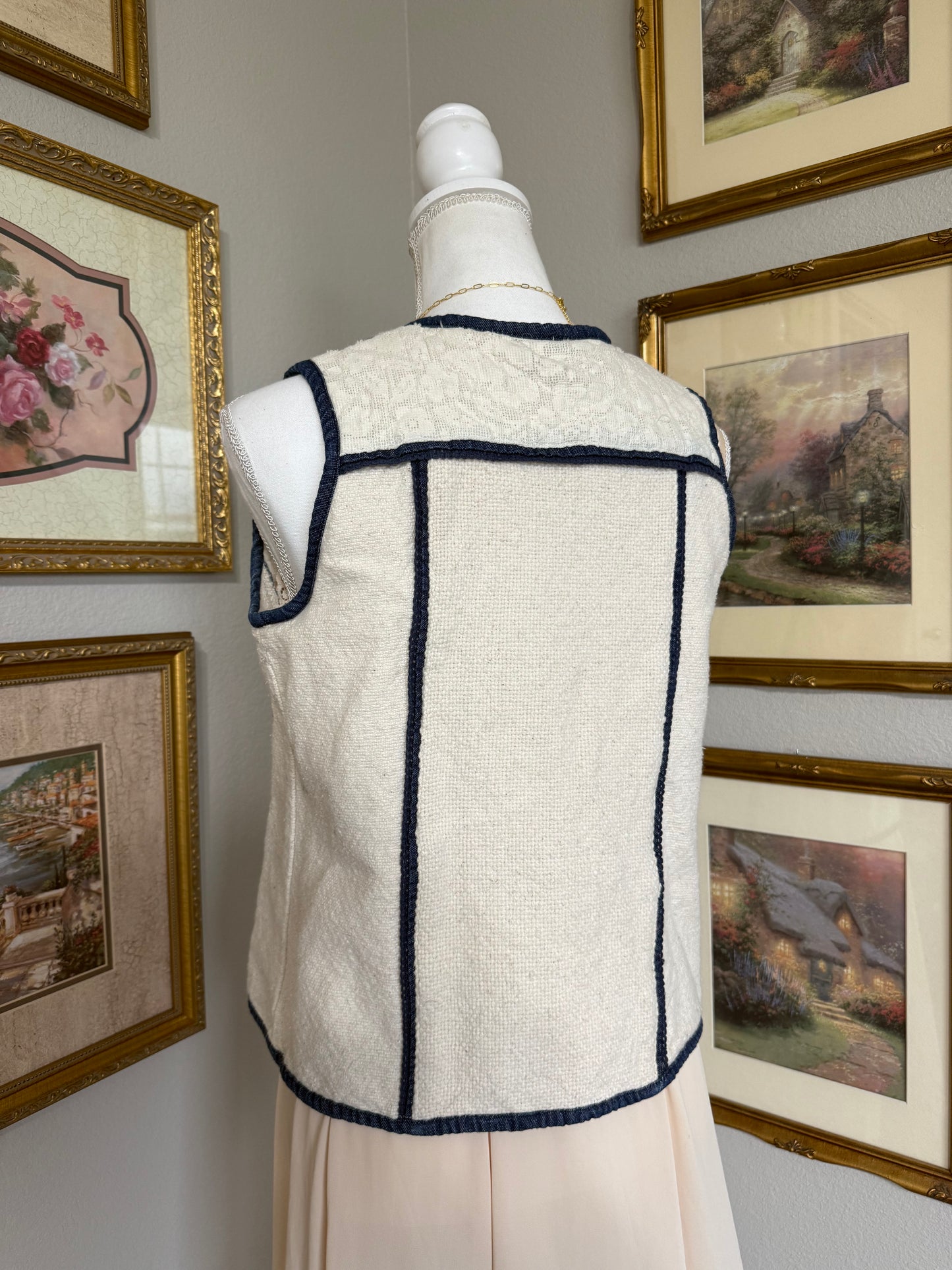 Cream Floral Vest