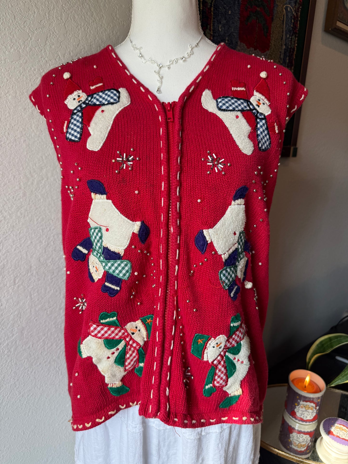 Red Snowman Vest