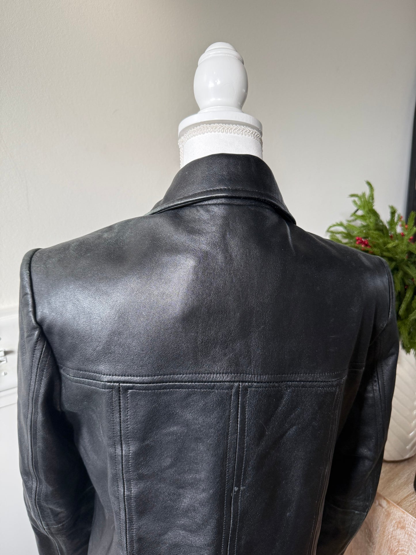 Kasper Black Leather Jacket