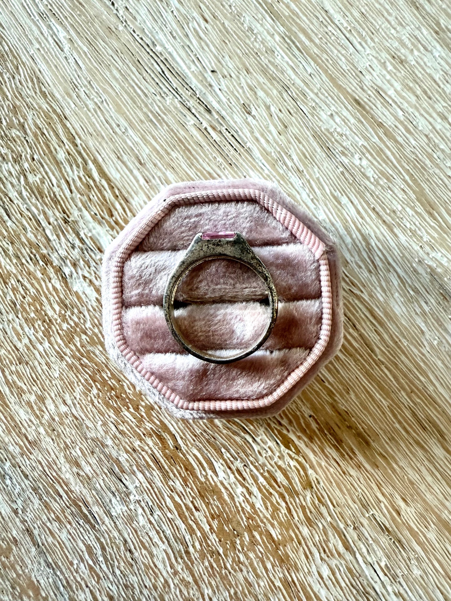 Sterling Pink Square Ring (8.5)