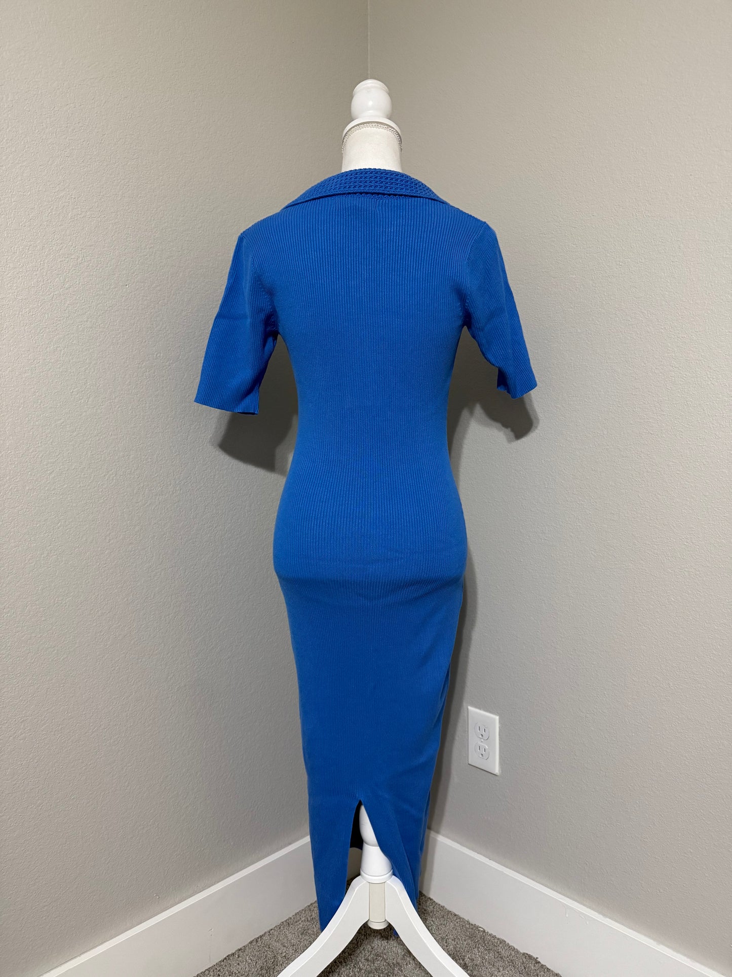 Caroline Constas Blue Knit Dress