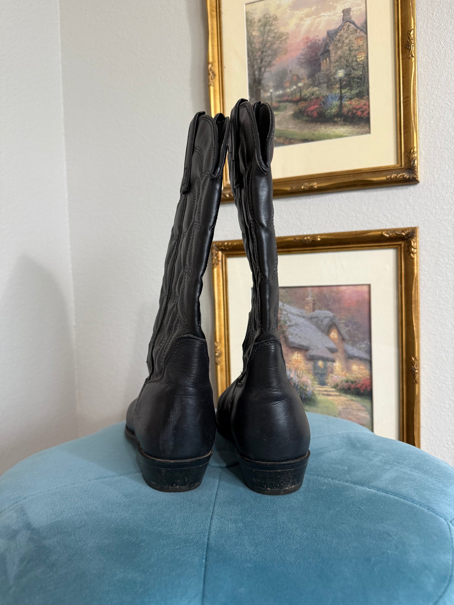 Vintage Capezio Black Western Cowboy Boots