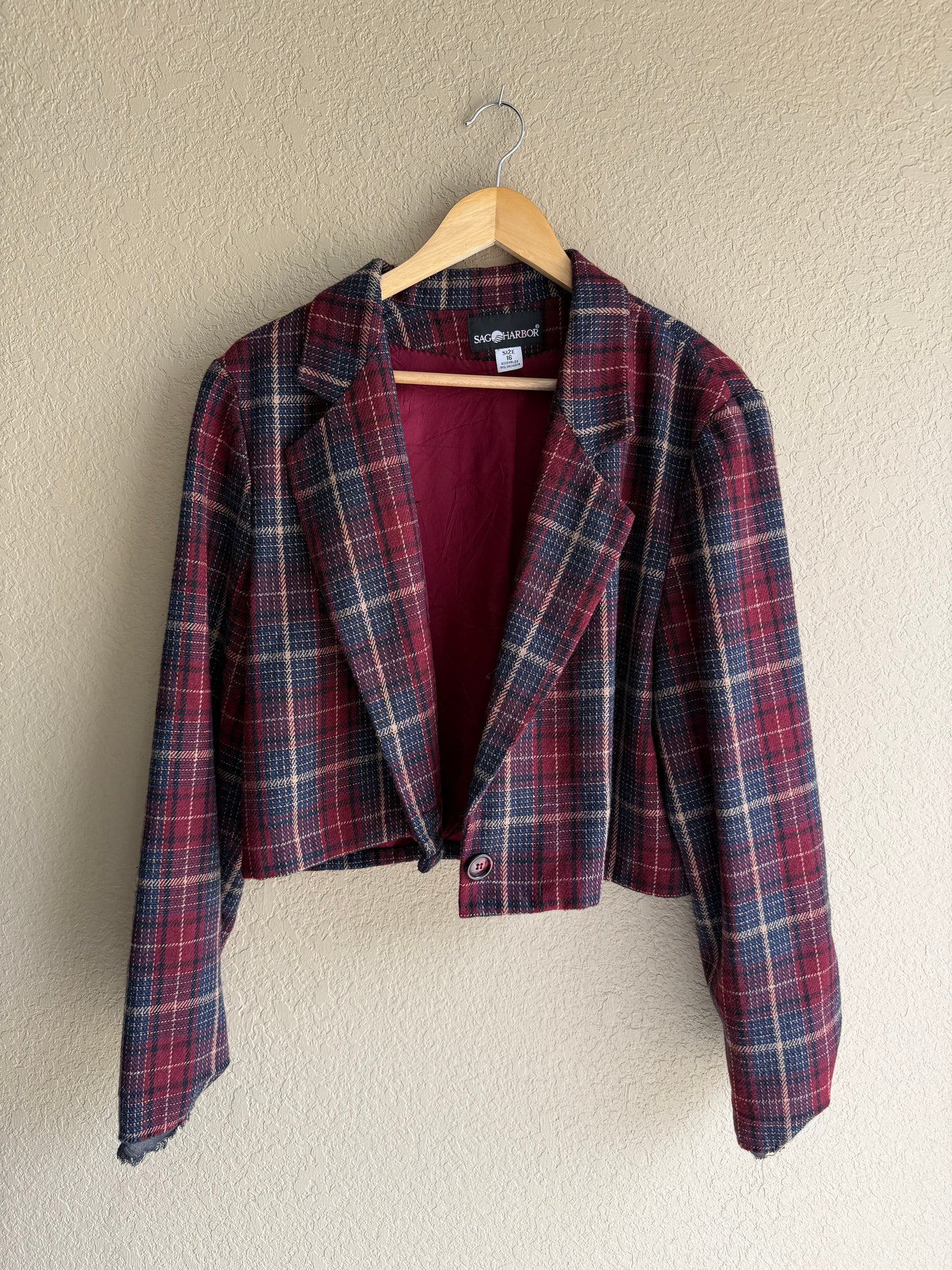 Plaid Cropped Blazer