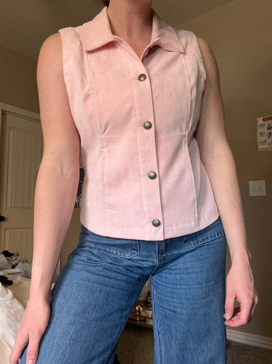 Pink Corduroy Vest