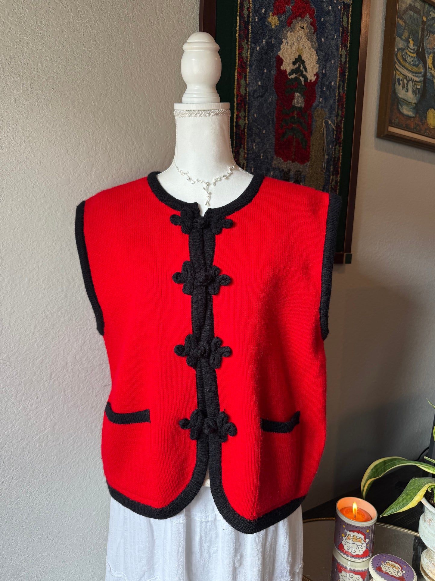 Red & Black Tally Ho Vest