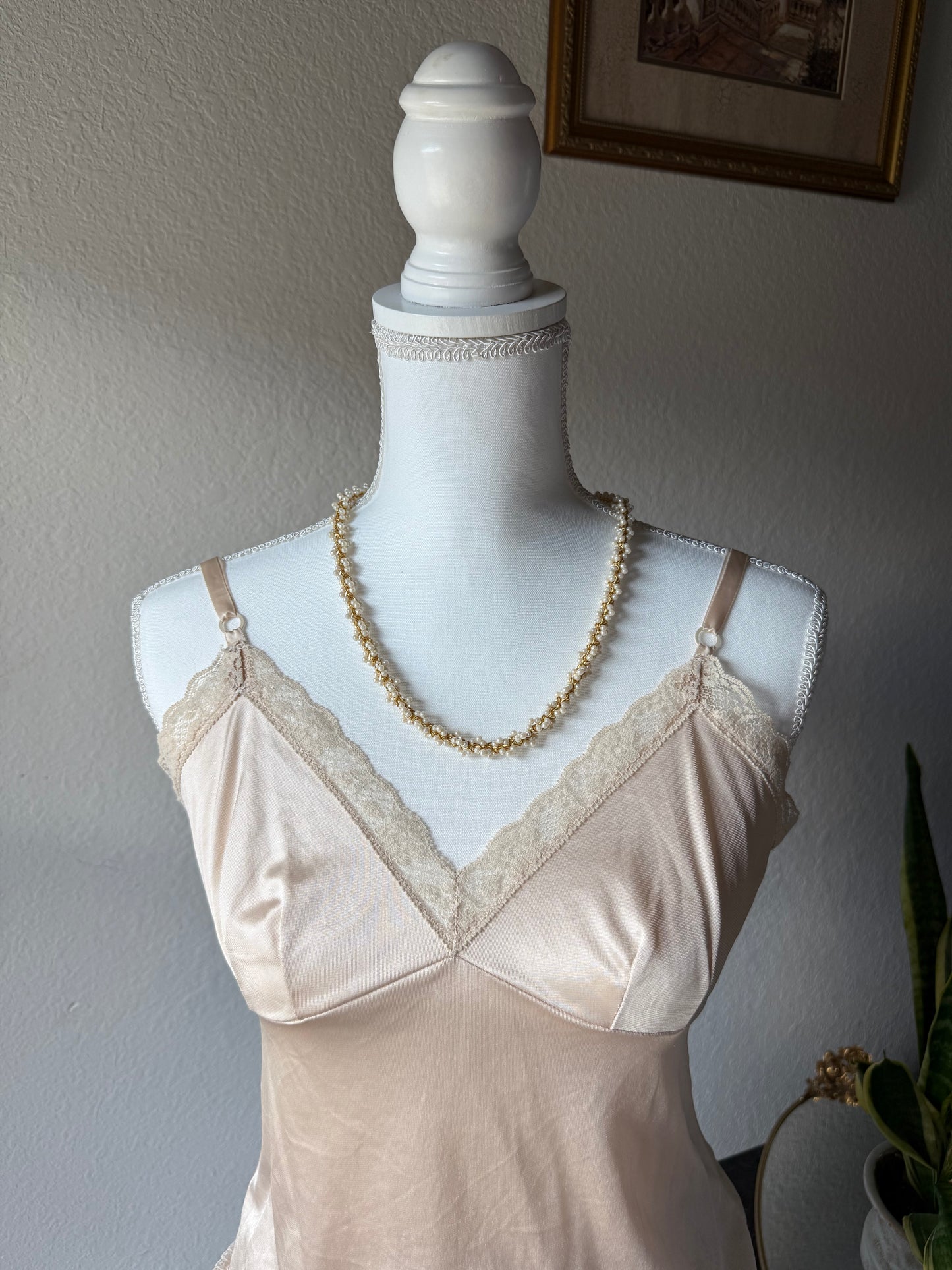Gold Beaded Pearl Necklace