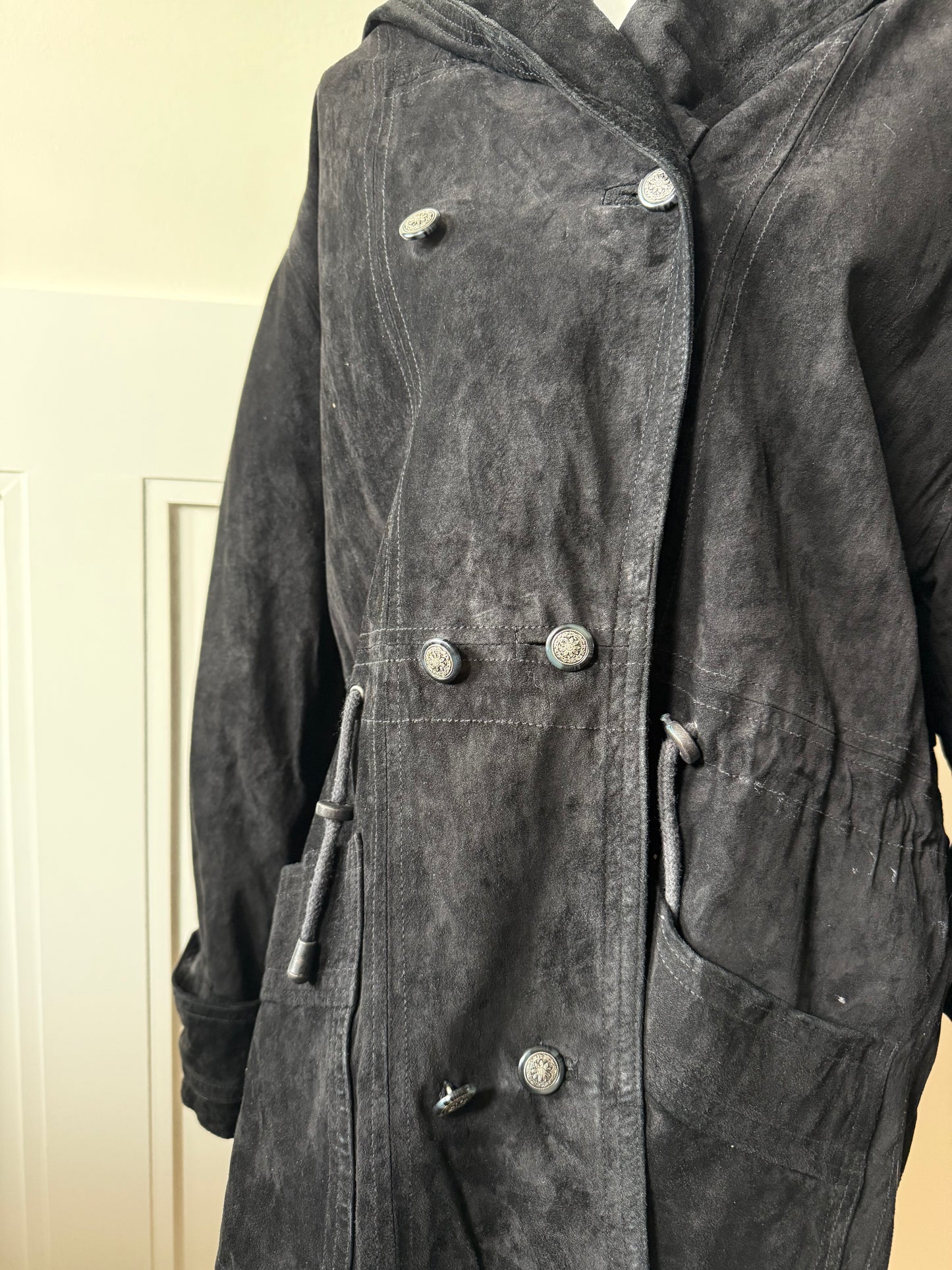 G-III Suede Hooded Trench