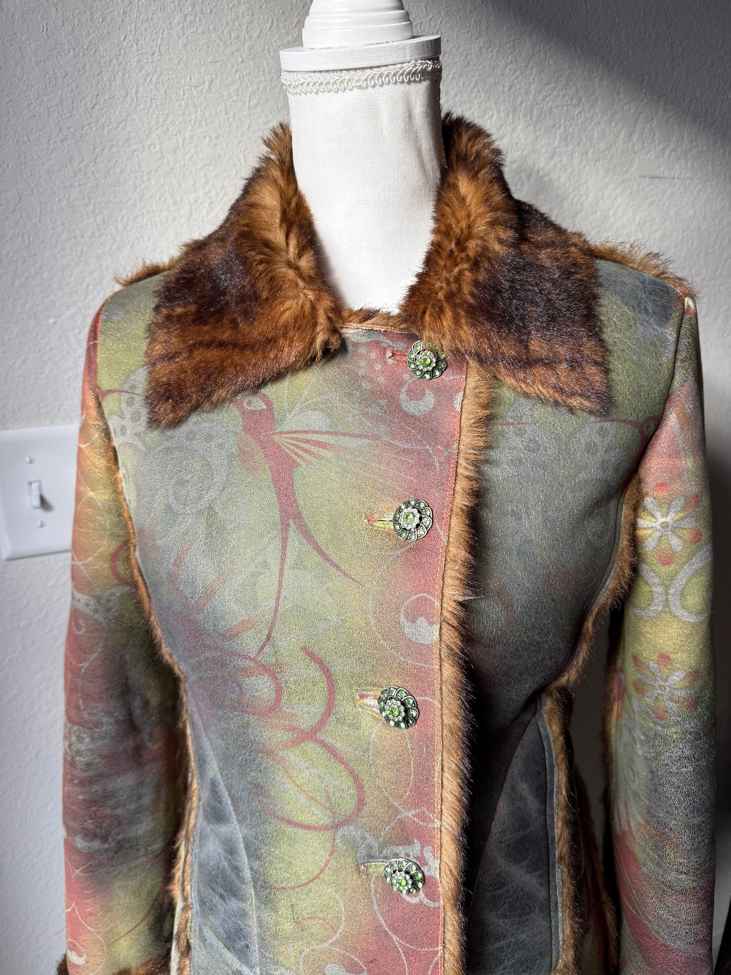 Fur Lined Colorful Coat