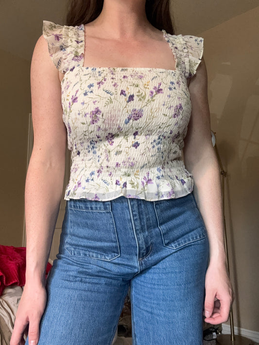 Floral Ruffle Tank