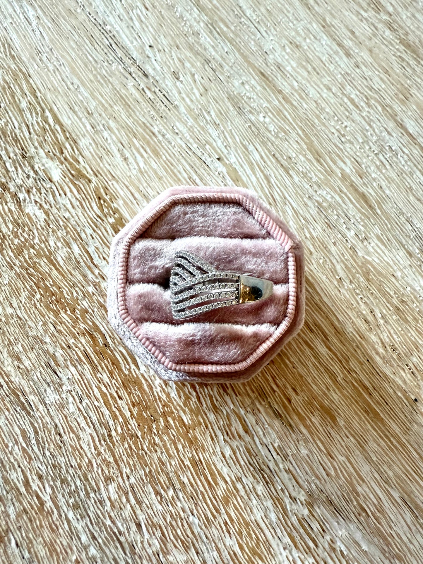 Sterling Rhinestone Wave Band (7.75)