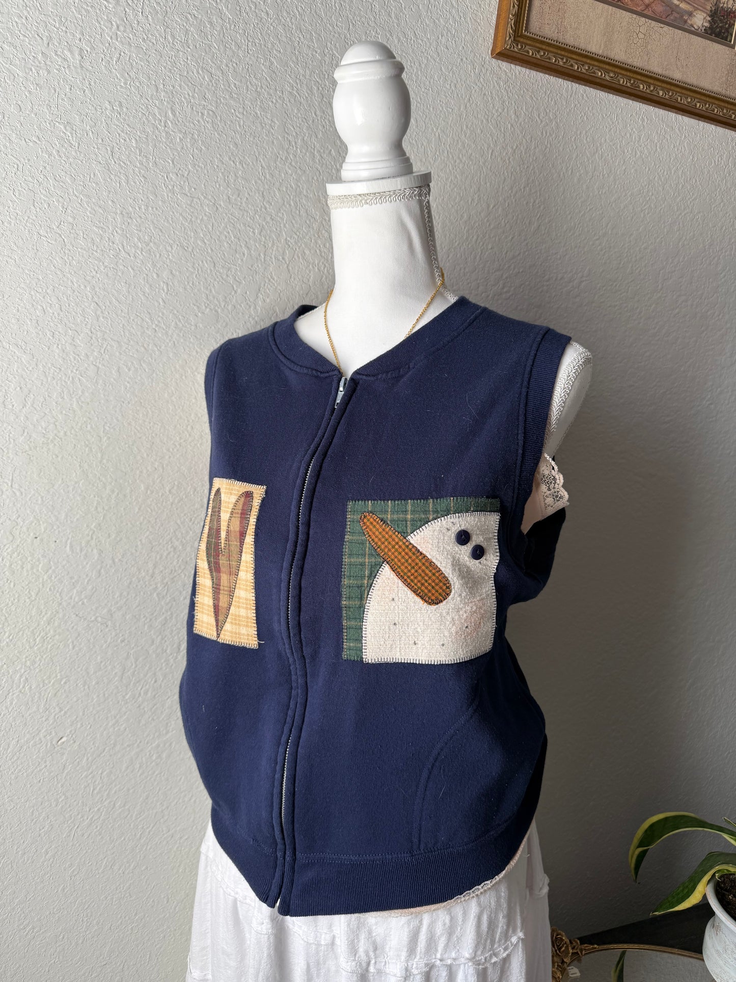 Snowman Patchwork Vest