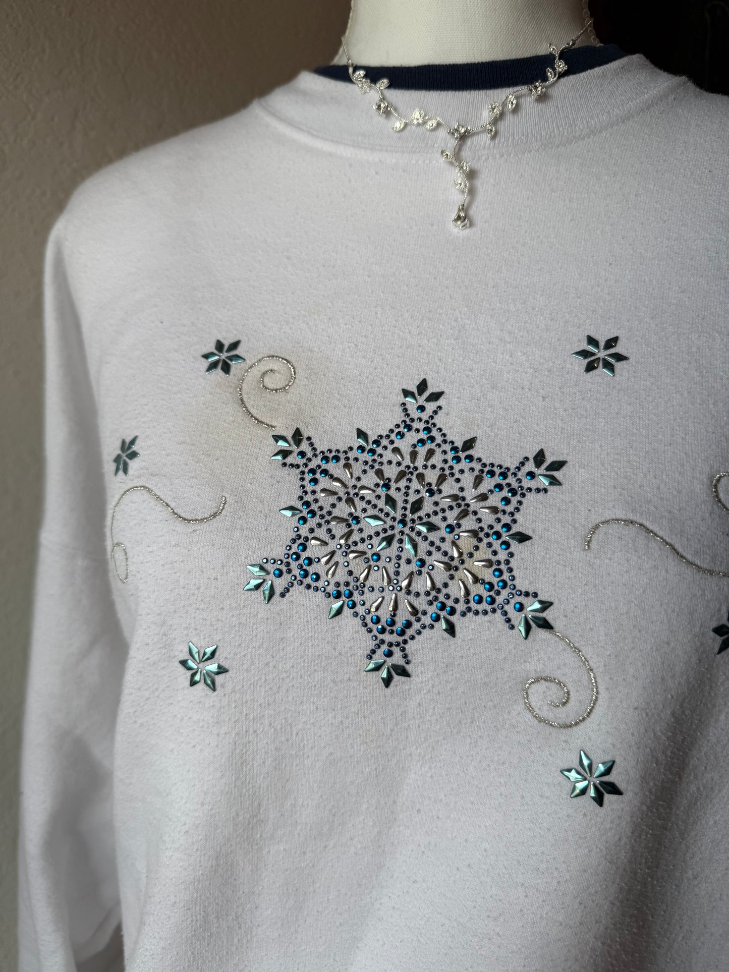 White Snowflake Crewneck