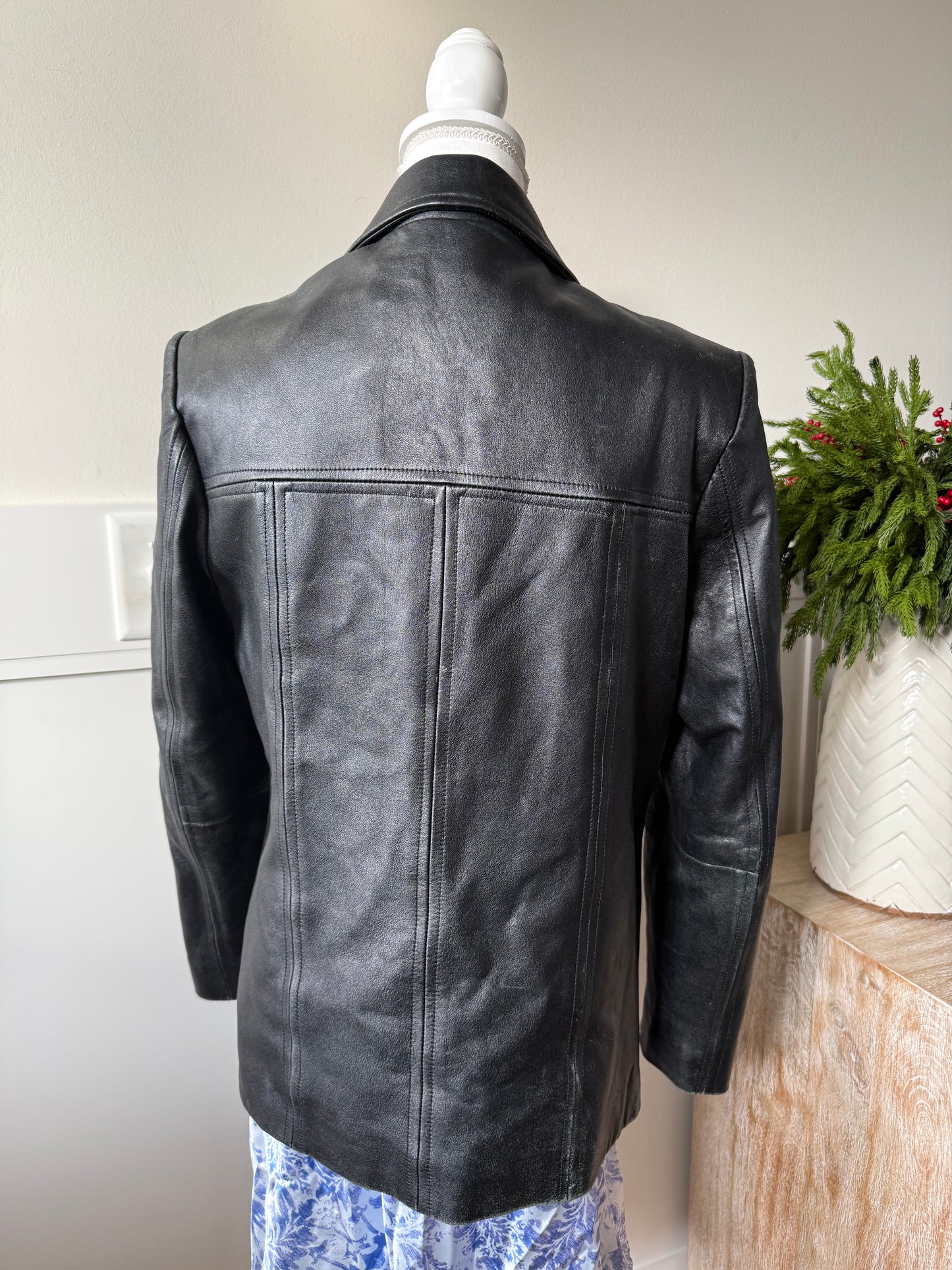 Kasper Black Leather Jacket