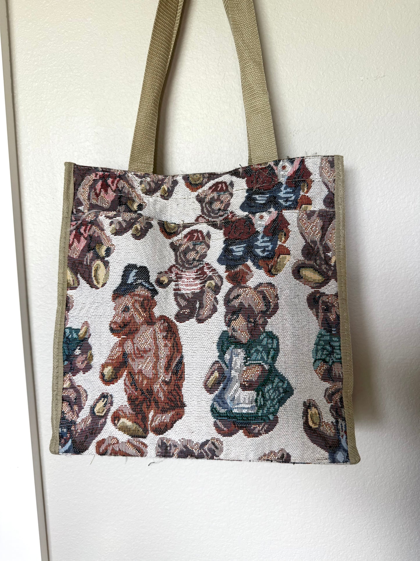 Teddy Bear Tapestry Vintage Tote Bag