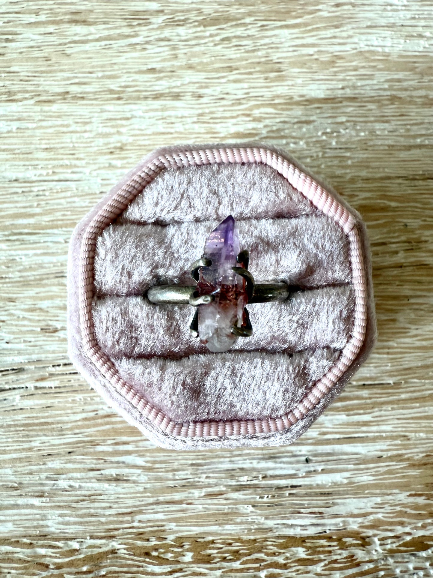 Sterling Amethyst Stone Ring (8.25)