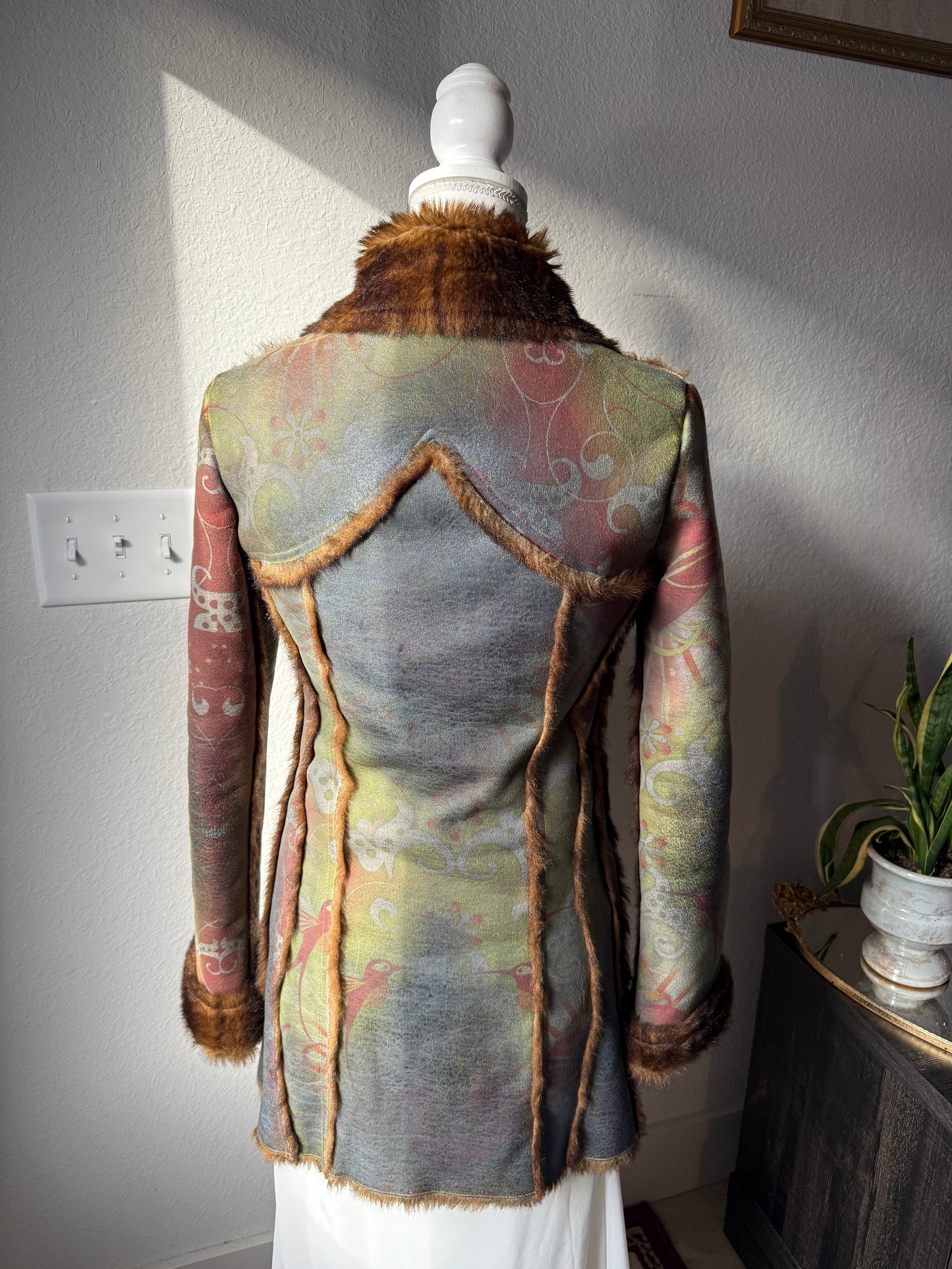 Fur Lined Colorful Coat