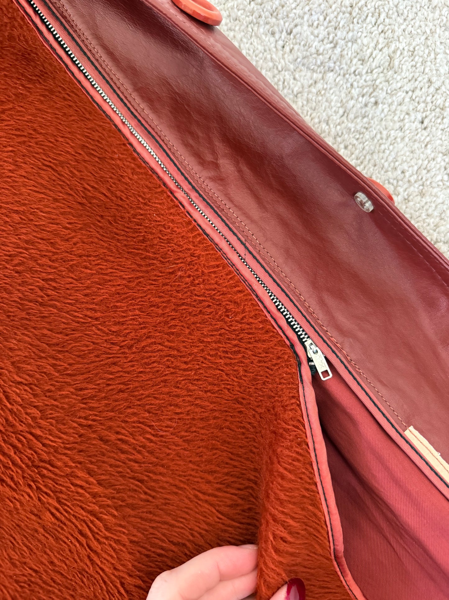 Red Leather Trench Coat