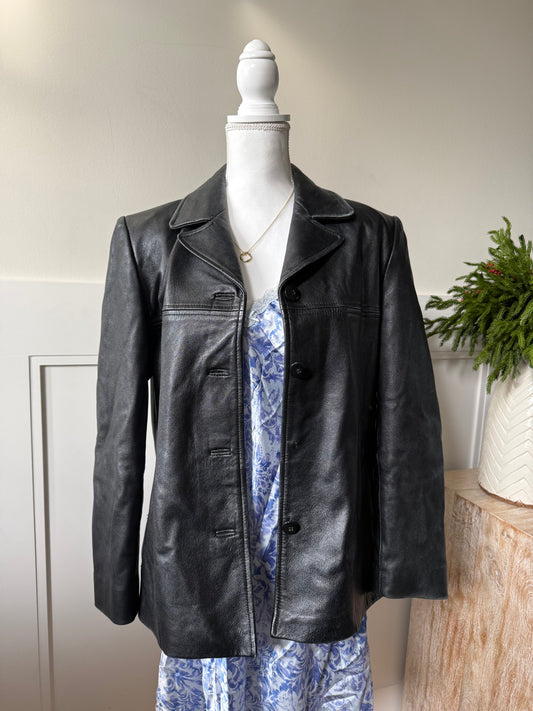 Kasper Black Leather Jacket