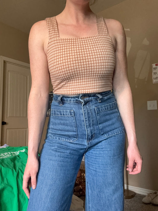 Pink Grid Tank