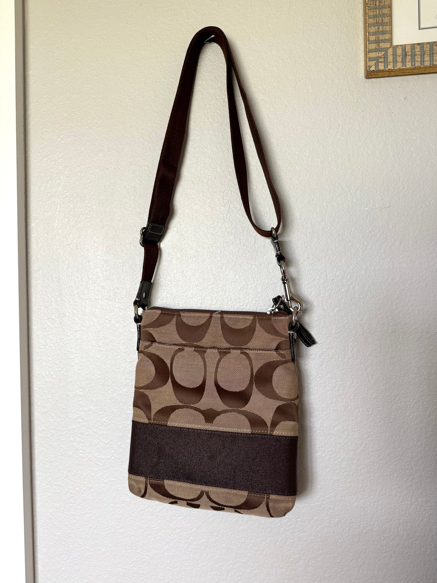 Coach Monochrome Brown Adjustable Crossbody Bag