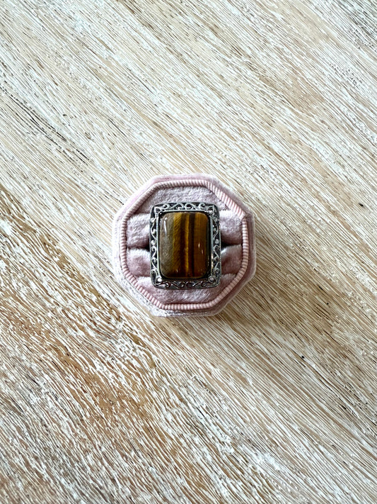 Steel Tiger's Eye Frame Ring (7)