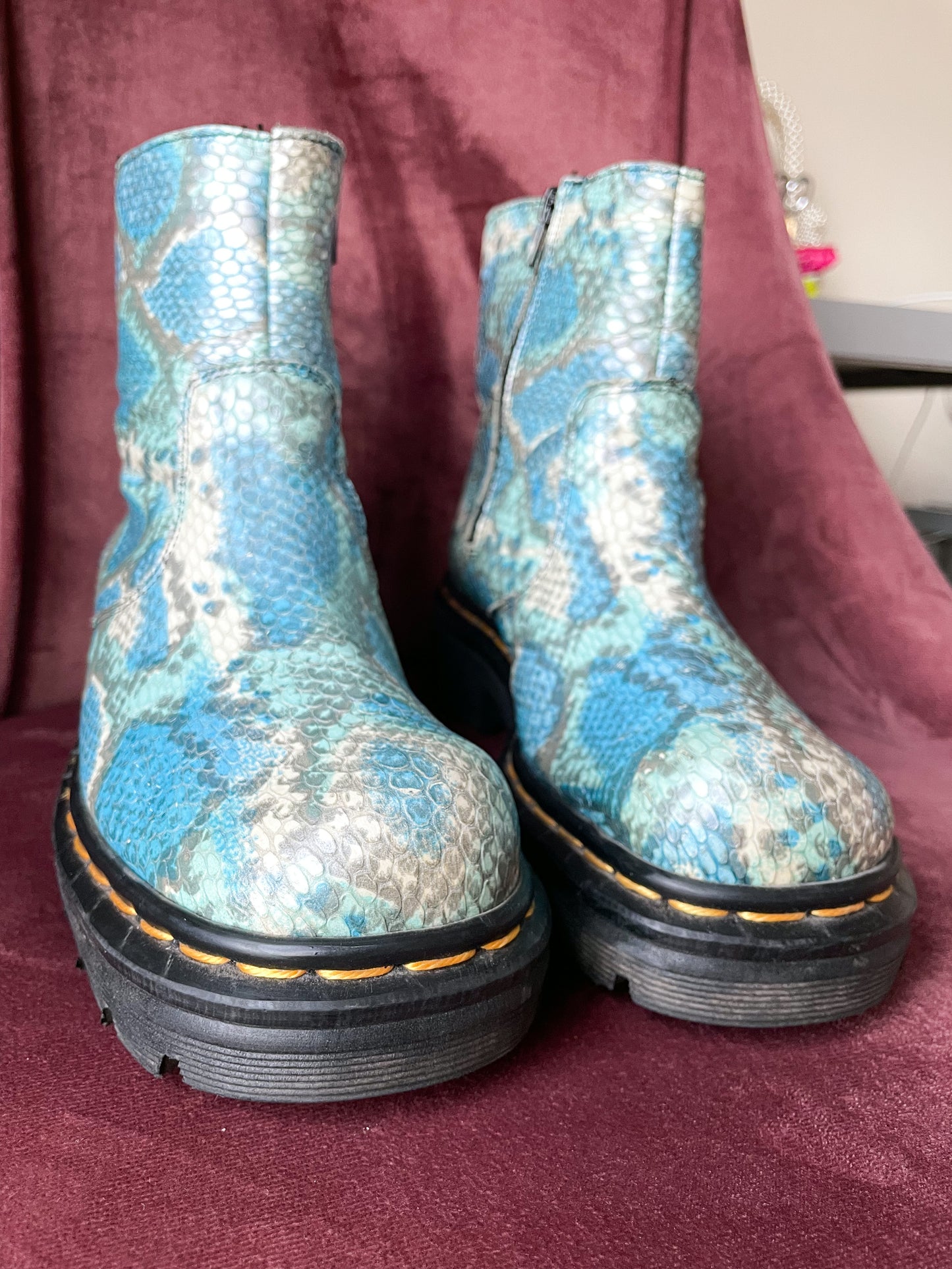 Blue Snakeskin Boots