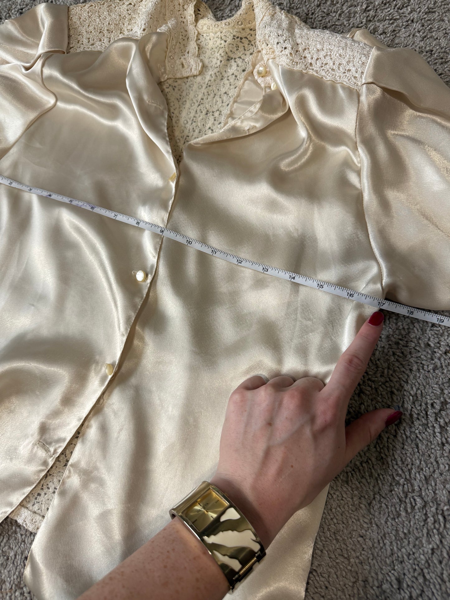 White Silk Lace Top