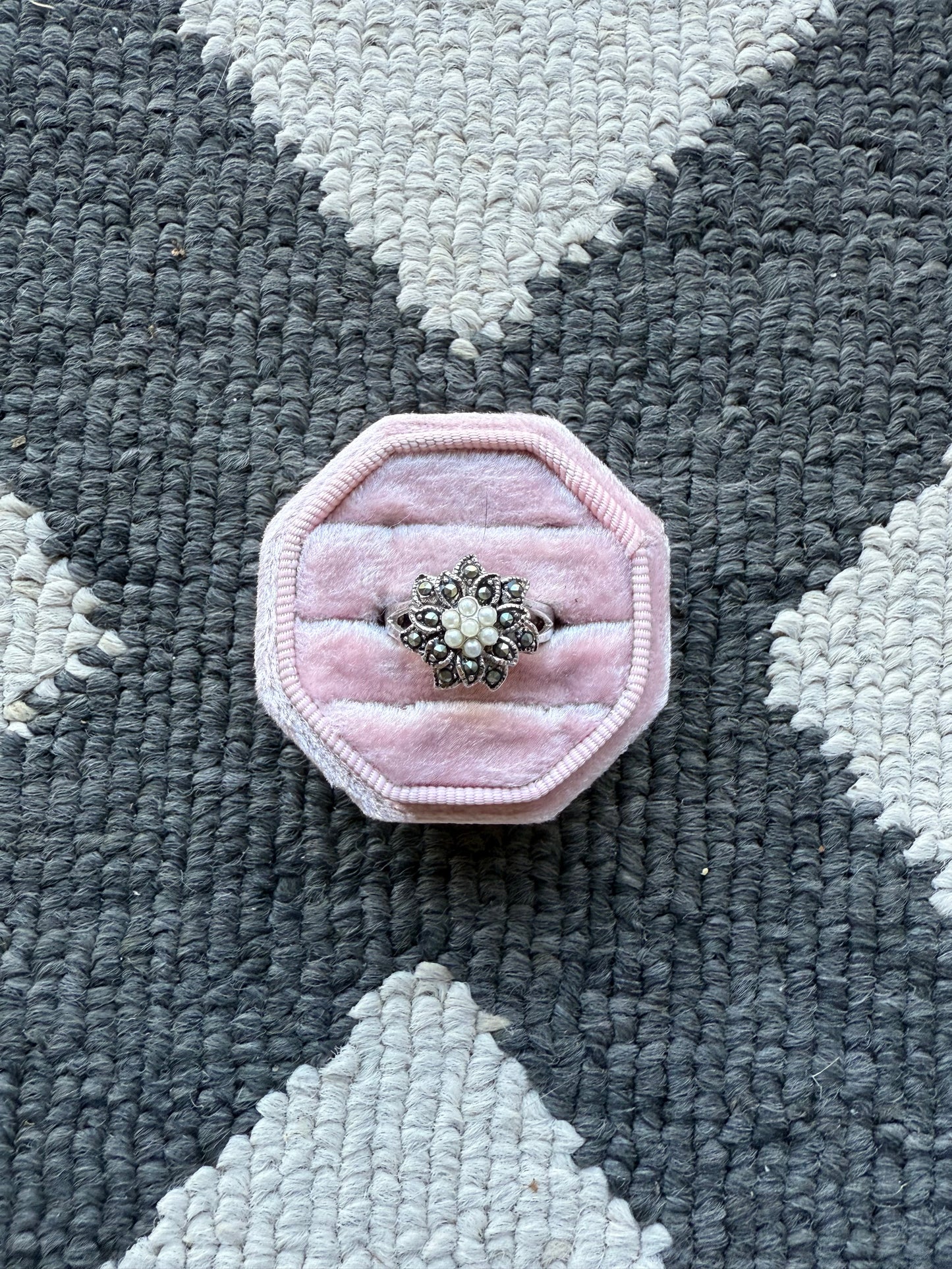 Sterling Pearl Flower Ring (6)