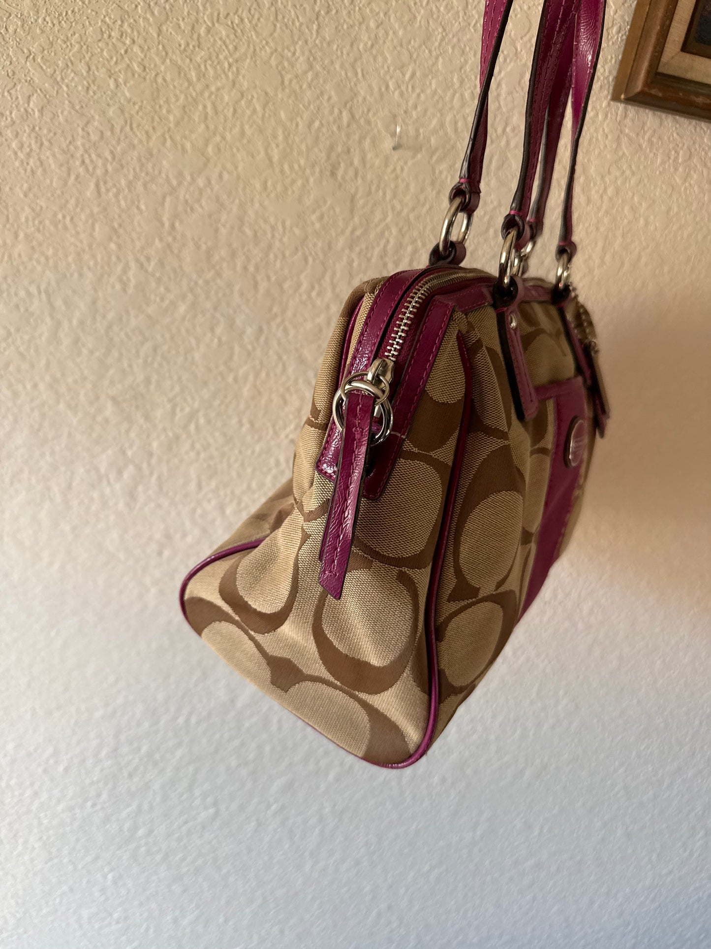 Coach Pink Signature Satchel