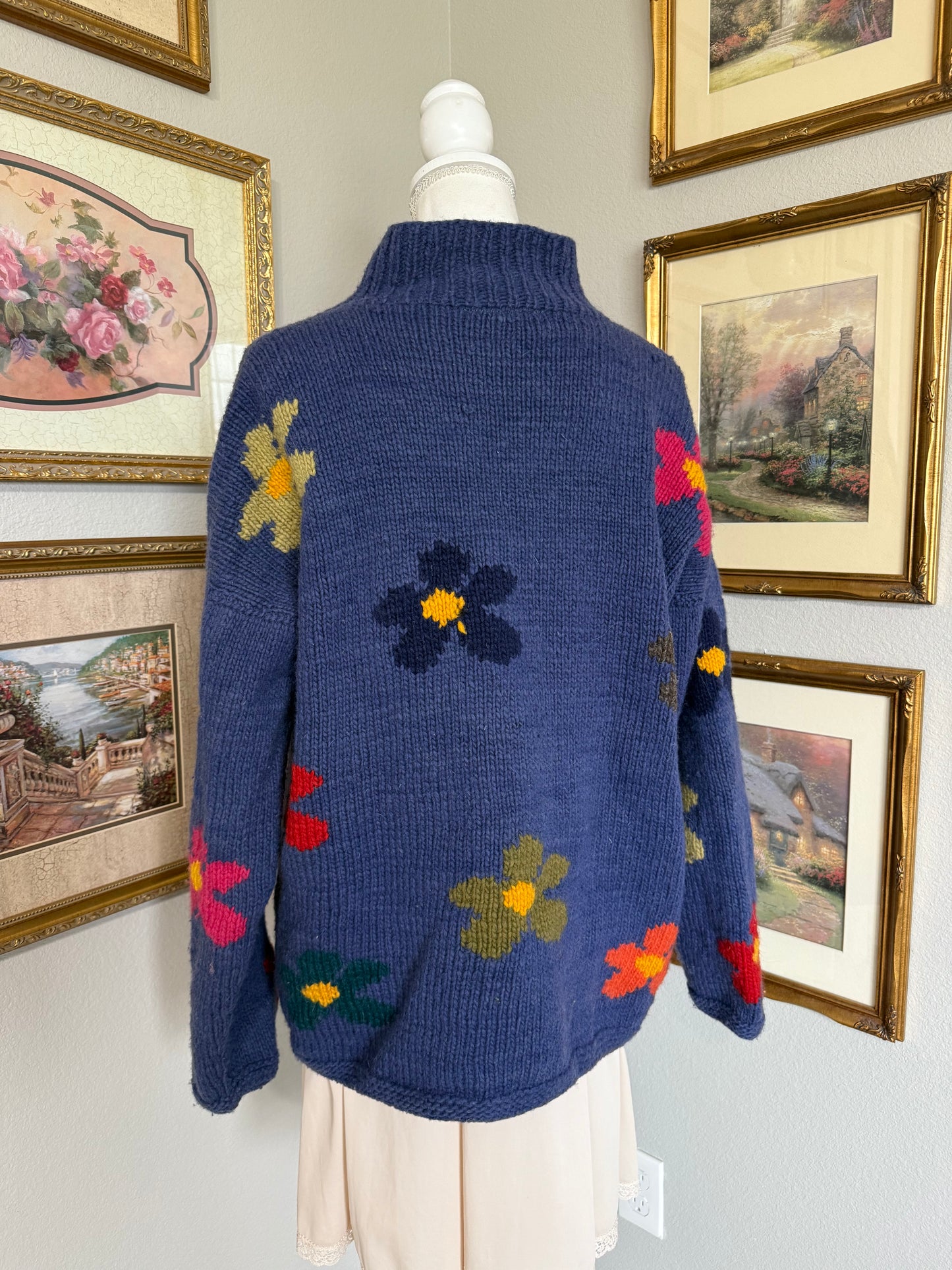 Daisy Knit Handmade Cardigan Sweater