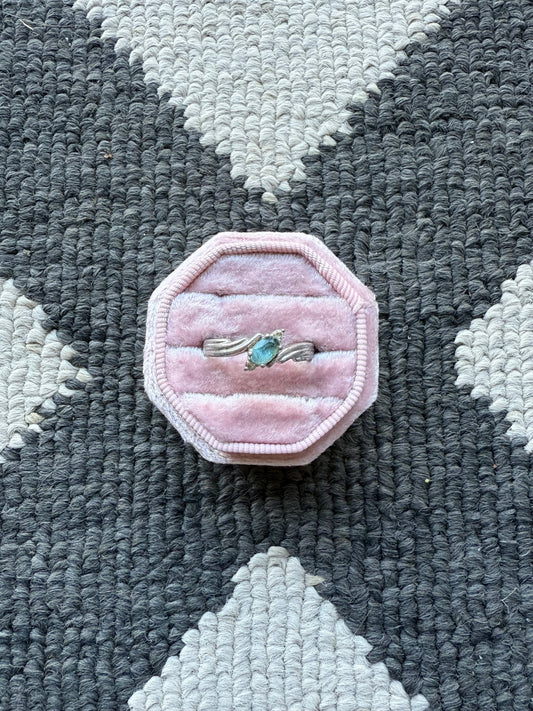 Sterling Light Blue Twisted Ring (10.25)