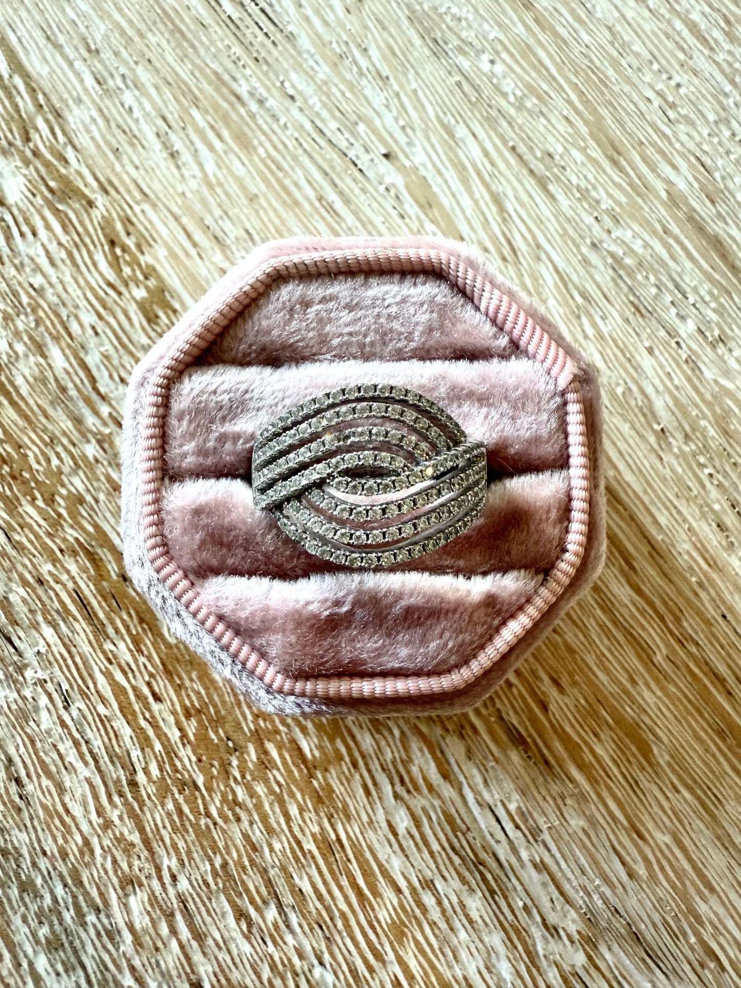 Sterling Rhinestone Wave Band (7.75)