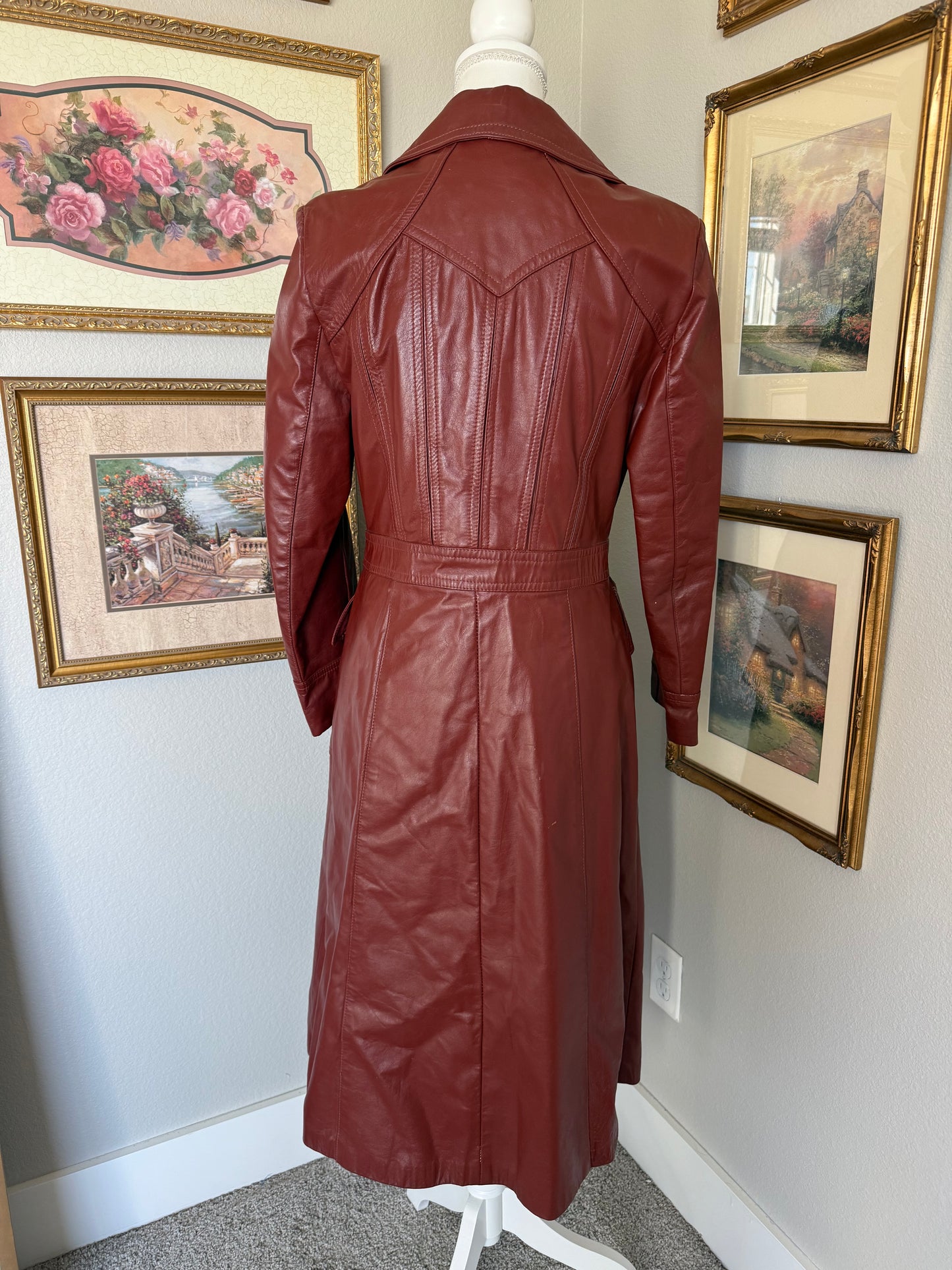 Red Leather Trench Coat