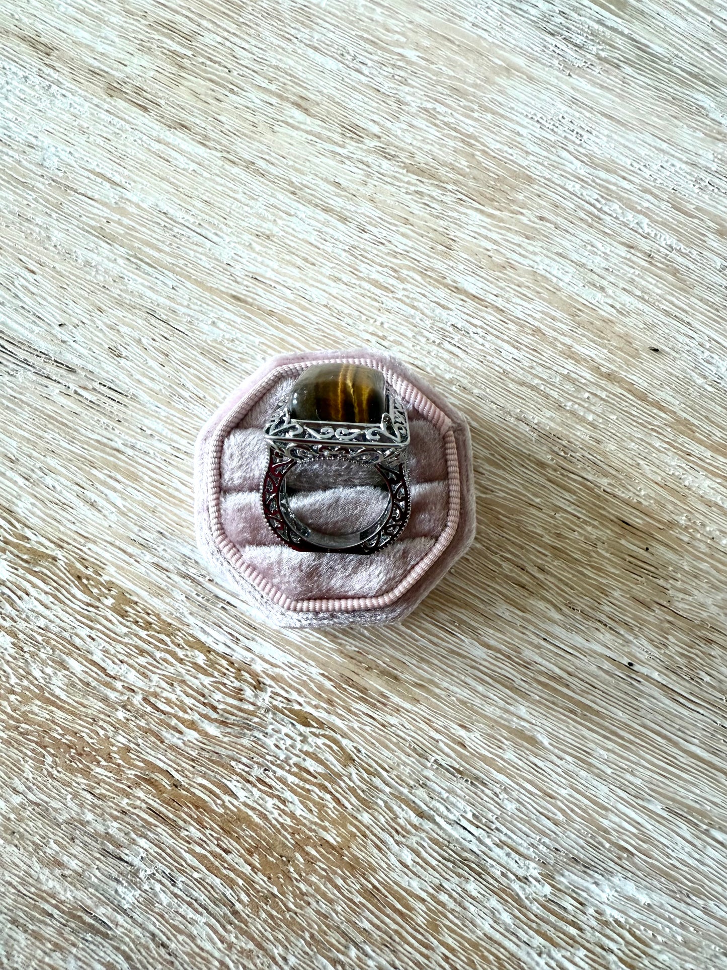 Steel Tiger's Eye Frame Ring (7)