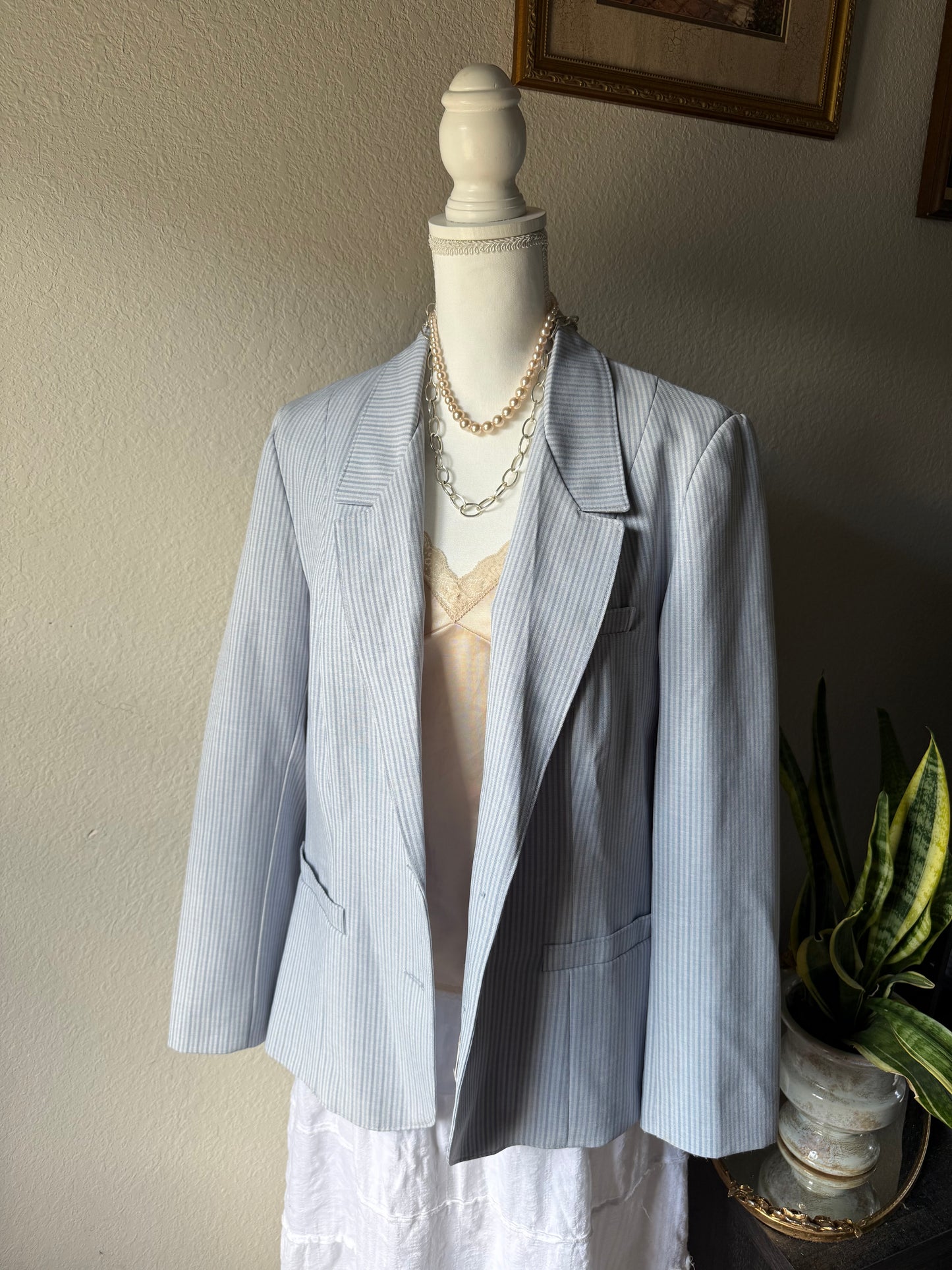 XL - Blue Striped Blazer